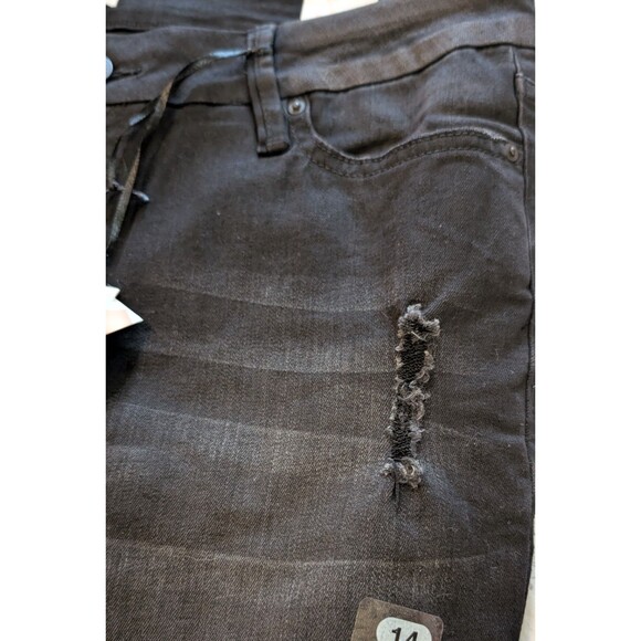 YMI Curvy Fit Women’s Size 14 Skinny Jeans Black High Rise Distressed NWT - Picture 7 of 13
